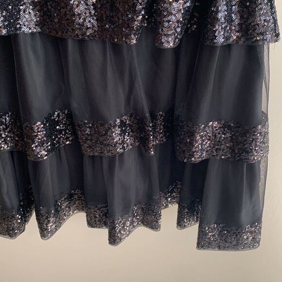 BCBGirls black sequin layered dress size 10 nwt - Picture 3 of 6